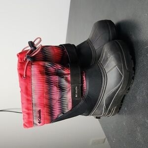 Columbia Girl's Sz 2 Powderbug Plus II Winter Snow Boot Pink/Black